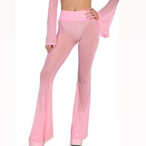 Sweet Thing High Waist Mesh Bell Bottoms